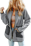 Gray Stitching Quilted Drawstring Jacket