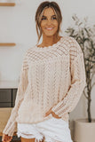 Solid Casual Drop Shoulder Knit Sweater - Kevous