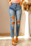 Light Blue Denim Distressed Skinny Jeans