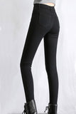 Black Fleece Lining Thermal Skinny Pants