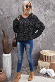 Knit Long Sleeve Hooded Sweater for Women - Kevous