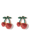 Cherry Blossom Babe Earrings - Gold/Red
