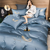 Four-piece cotton embroidery bed