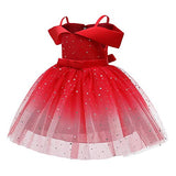 Toddler Gown Rainbow Pageant Dress for Girls Tutu Party Sparkly Princess Gown 2-10Years