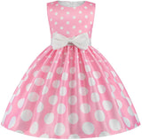 Seindeal Toddle Party Dress Vintage Polka Dot Dress Kids Formal for Baby Birthday Age 0-10 Years