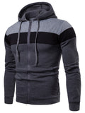 Men's Sweater Hoodie European Size Fashion Colorblock Sweater Men's Cardigan Jacket