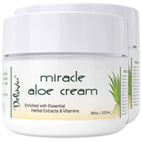 Miracle Aloe Vera Moisturizing Cream Face and Body Moisturizer Lotion Day and Night Hydrating Soothing Skin Care for Dry, Aging, Sensitive Skin, Eczema, Psoriasis for Men and Women 2 Pack by