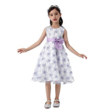 Girls Dress for Wedding Flower Sequin Gown Bowknot for Birthday Music Party 2-10Years