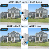 8MP 4K PTZ Wifi Camera Dual Lens with Dual Screen Ai Human Detect Auto Tracking Wireless Outdoor Surveillance Camera iCSee App