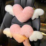 Soft Heart Car Headrest Plush - Neck Pillow for Seat