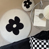 Black and White Daisy Rug