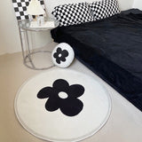 Black and White Daisy Rug