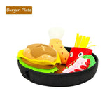 Burger/Hotdog Plate Plush Dog Toy