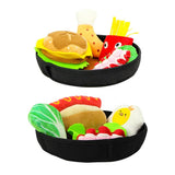 Burger/Hotdog Plate Plush Dog Toy