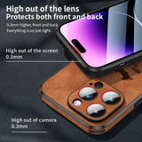 Case For iPhone 14 Lens Glass Bumper Shockproof Silicone Leather Phone Cover For iPhone 14 13 12 Pro Max Cellphone Funda Coque - Kevous