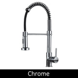 Deck Mounted Flexible Kitchen Faucets Pull Out Mixer Tap Black Hot Cold Kitchen Faucet Spring Style with Spray Mixers Taps E9009