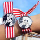 Fashion Ribbon Mickey Women Watches Business Ultra-thin Ladies Wrist Watch Girls Gift Clock Relogio Feminino zegarek damski
