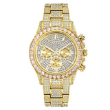 Full Diamond Men's Watch Top Brand Luxury Ice Out Calendar Quartz Watch
