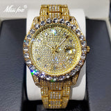 18K Gold Full Diamond Luxury Quartz Watch