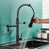 Senlesen Spring Kitchen Faucets Pull Down Kitchen Sink Faucet Brass Deck Mounted Two Spouts Double Mode Hot Cold Mixer Tap Crane
