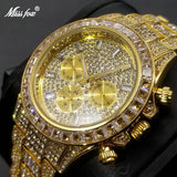 トップブランドの高級メンズ腕時計フルダイヤモンド 30 メートル防水アイスアウト腕時計クォーツ腕時計