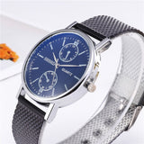 Casual  blue glass eyes soft fashion neutral watches