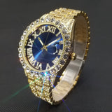 Hip Hop Men's Watches Or Women Big Dial Full Diamond Quartz Wristwatch Top Luxury Iced Out Waterproof