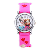 Cartoon Princess Elsa Girls Watches Kids High Quality Rubber Frozen Children's Watch Students Boys Quartz Clock reloj infantil