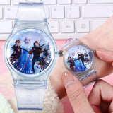 Princess Elsa Girls Watches Children Silicone Strap Cartoon Frozen Children Wrist Watch Women Student Clock Gift reloj infantil