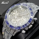 Full Daimond Men Watch Luxury Iced Out Calendar Quartz Wristwatch Hip Hop