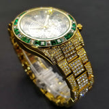 Full Diamond Men's Watch Top Brand Luxury Iced Out Calendar Quartz Watch