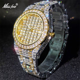 Luxury Baguette Designer Men's Watch With Wide Strap Royal Diamond