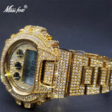 Digital Diamond Luxury Sport Stylish Gold Multifunction Electronic Watch