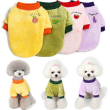 Fruit Embroidery Coral Fleece Pet Dog Clothes for Small Dogs Winter Puppy Cat Clothing Chihuahua Coat