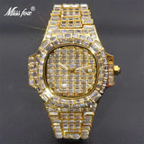 Hip Hop Iced Out Square Bling Rectangle Diamond Watch