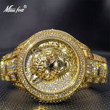 18K Diamond Leopard Men Watch Luxury Hip Hop Fashion Quartz Watch