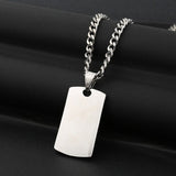 Jewelry New Fashion Retro Full Zircon Square Plate Rock Necklace Men's Hip Hop Jewelry Pendant Necklace Gold Chain for Men Gifts