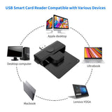 Black CR318 Smart Card Reader for Bank Card SIM ID CAC Cloner Connector Adapter USB2.0 Standard for Android Phones PC Computer