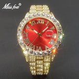 Hip Hop Men's Watches Or Women Big Dial Full Diamond Quartz Wristwatch Top Luxury Iced Out Waterproof