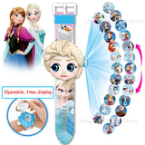 3D Projection Princess Elsa Children Watches Girls Rubber Digital Minnie Watch Kids Clock Boys Wristwatches Gift Dropshipping
