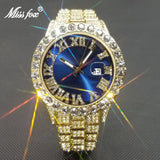 Hip Hop Men's Watches Or Women Big Dial Full Diamond Quartz Wristwatch Top Luxury Iced Out Waterproof