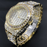 Hip Hop Men Watch Fully Diamond Drill Watches Stainless Steel Luxury Iced Out Quartz Clock Big Dail