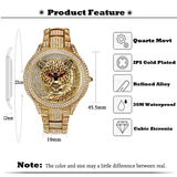 18K Diamond Leopard Men Watch Luxury Hip Hop Fashion Quartz Watch