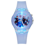 Disney Princess Elsa Kids Watches for Girls Silicone Strap Frozen 2 Sophia Flash Light Children Watch Women Clock reloj infantil