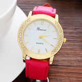 2019 Luxury Diamond Analog Leather Band Quartz Wrist Watch