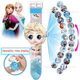 24 imagic Projection Children Watches Girls Disney Princess Elsa Minnie Watch Kids Digital Clock Boys Student Wristwatches Gift