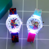 Disney Princess Elsa Kids Watches Girls Silicone Strap Cartoon Rabbit Dinosaur Light Children Wrist Watch Clock reloj infantil