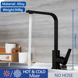 Matte Black/Brushed Nickle Kitchen Faucet Hot And Cold Water Mixer 360 Degree Rotating Vessel Sink Tap Wall Mounted for Kitchen