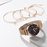 5pc/set Luxury Starry Sky Magnet Buckle Fashion Bracelet Wristwatch