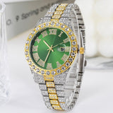 Full Iced Out Watch for Men Blue Red Green Dail Hip Hop Mens Watch Fashion Cool Bling Diamond Luxury Mens Watch